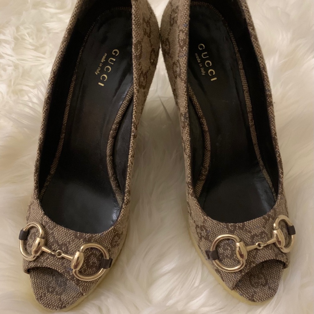 COPY - Gucci monogram wedge shoes